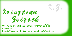 krisztian zsizsek business card